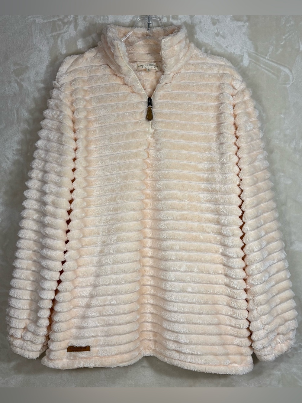 Simply Southern Women’s Plush Ribbed Half-Zip Super Soft Plush Luxe Pullover L